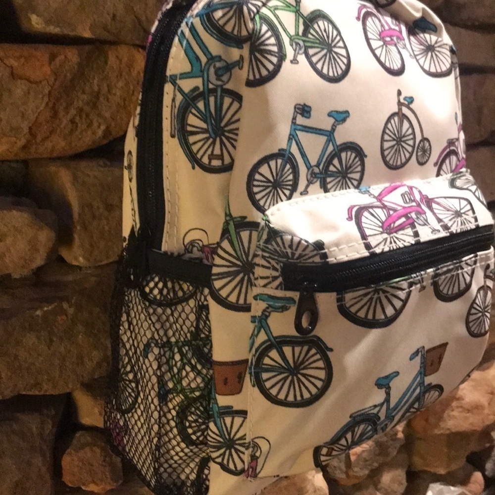 Small Bicycle Print Backpack - Picture 3 of 8